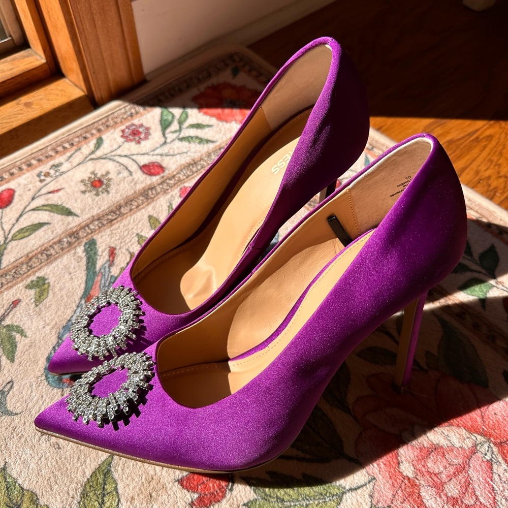 Express Violet Heels With Silver Embellishments - image 1